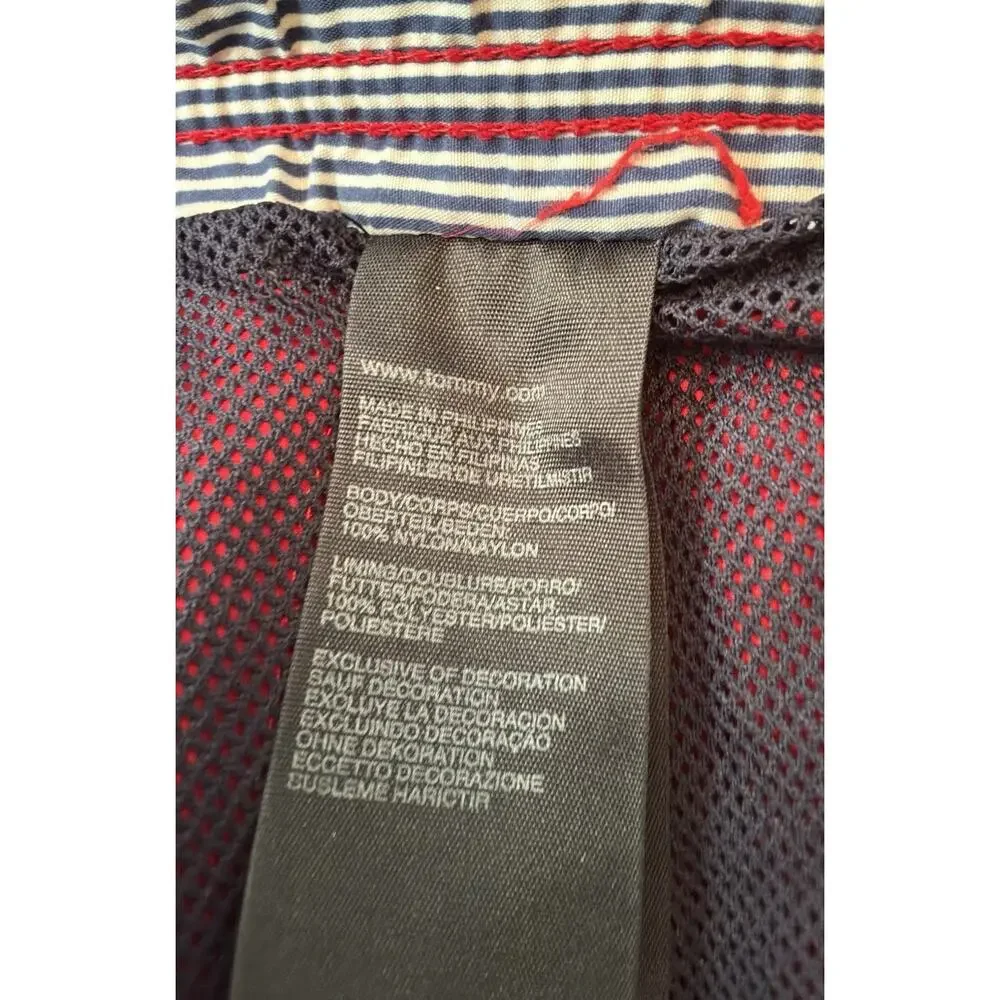 Tommy Hilfiger Swim Trunks Mens M Red Mesh Lined Drawstring Preppy Streetwear‎